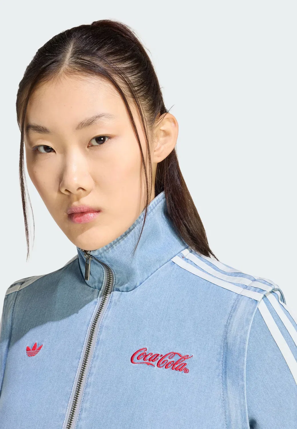 Куртка Adidas Originals Between-Season Firebird из синего денима — фото 4