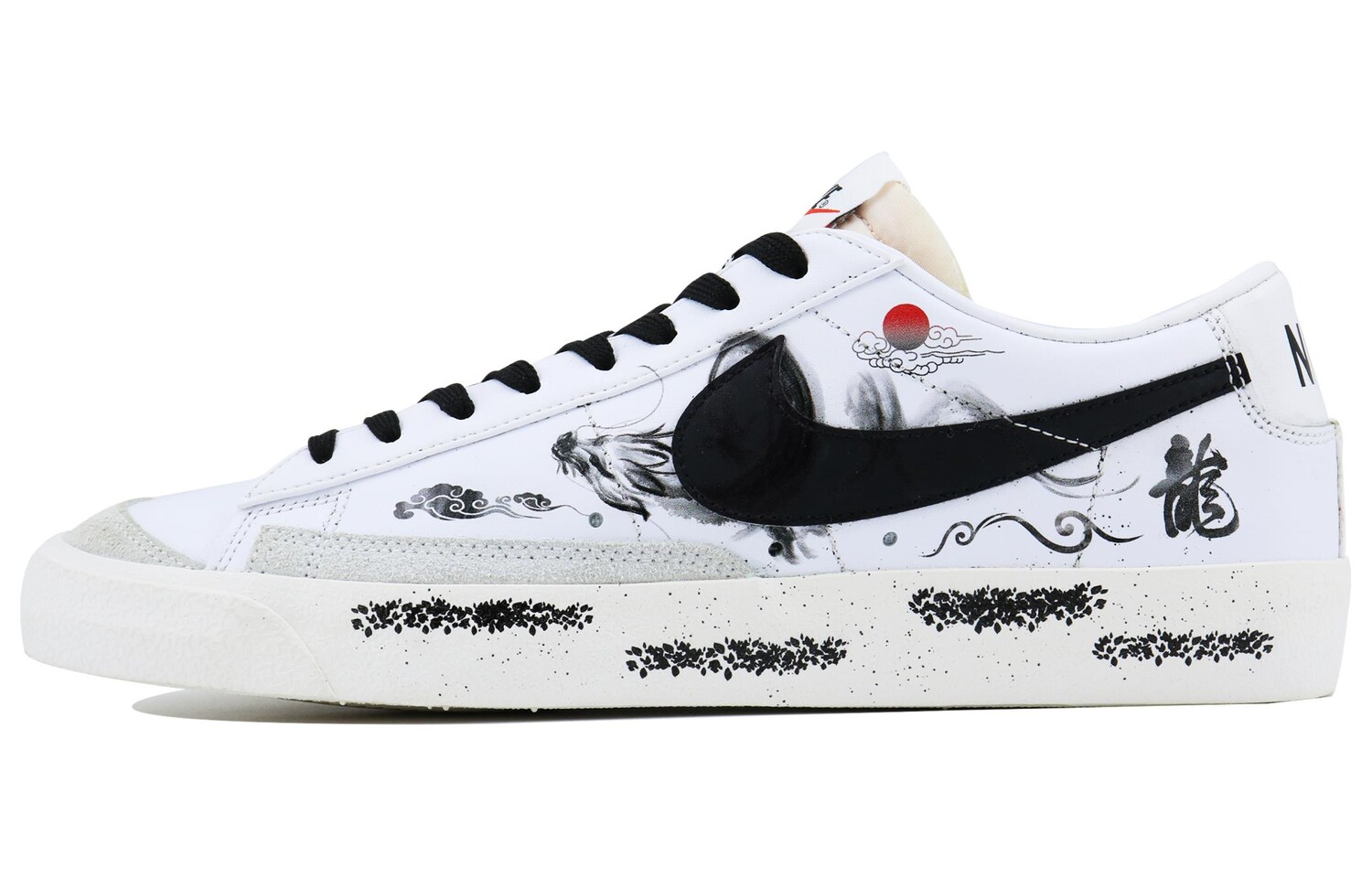 

Кроссовки Nike Blazer Skateboarding Shoes Unisex Low-top Black, белый