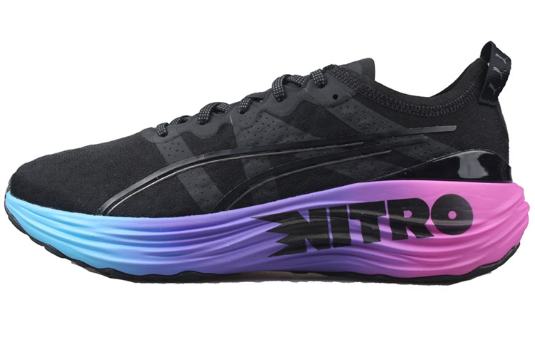 

Футболка ForeverRUN Nitro Sunset Black PUMA, черно-сине-фиолетовая