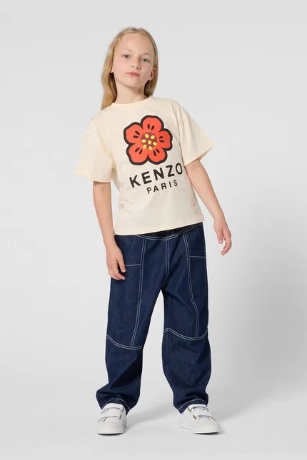 Футболка детская с коротким рукавом Kenzo Kids, бежевый