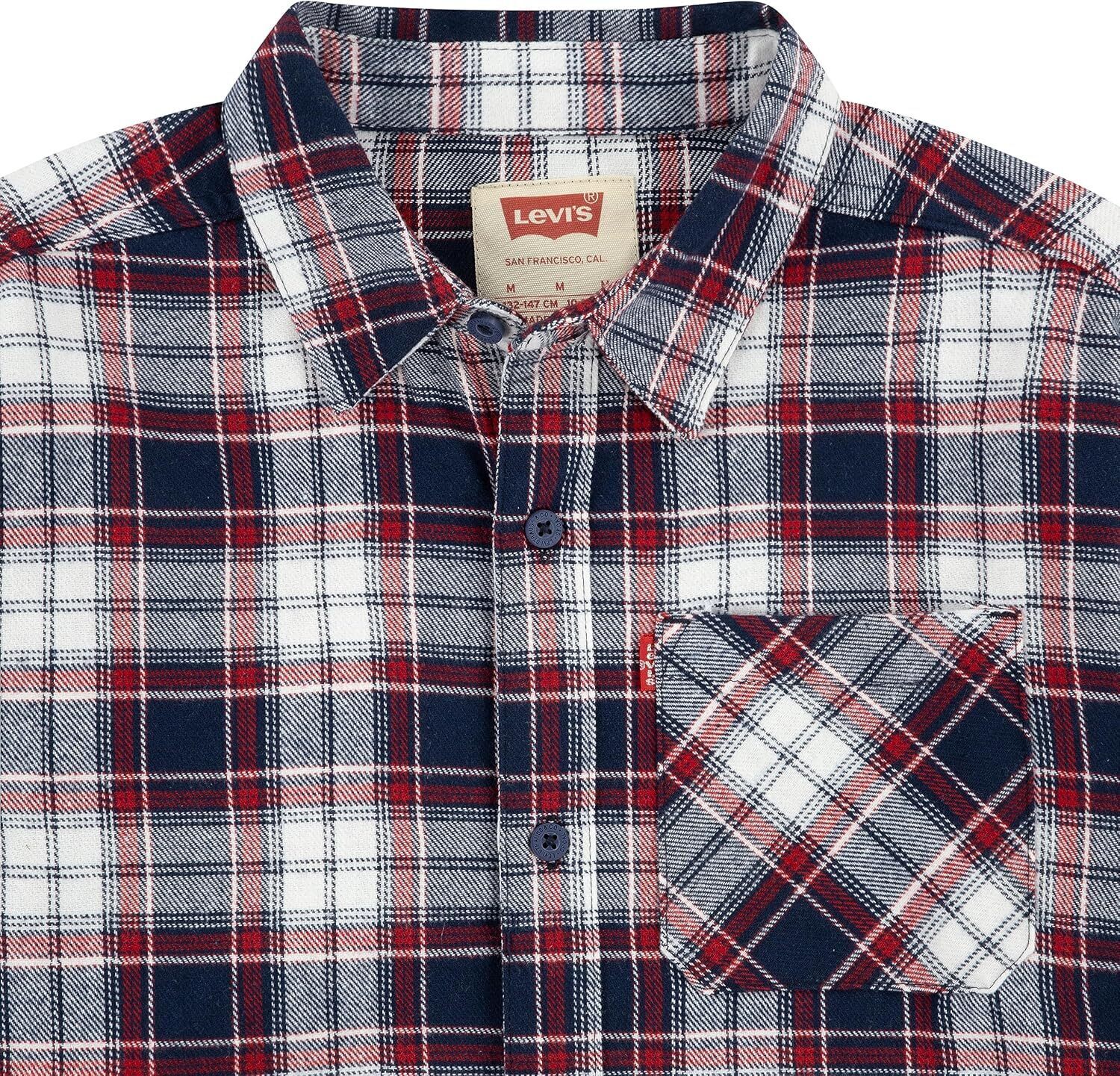 Комплект из 2 рубашек Levi's для мальчиков с длинным рукавом из вафельного трикотажа и фланели, Sugar Swizzle — фото 4
