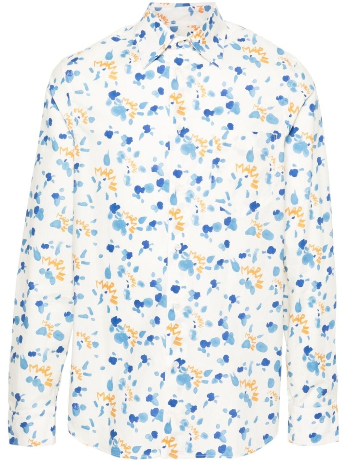 

Marni рубашка Dripping с эффектом разбрызганной краски, белый