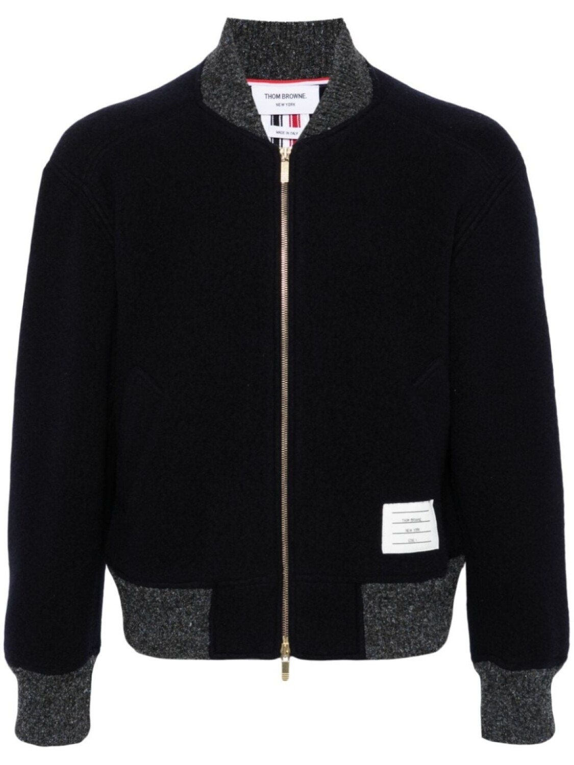 

Thom Browne шерстяной бомбер на молнии, синий