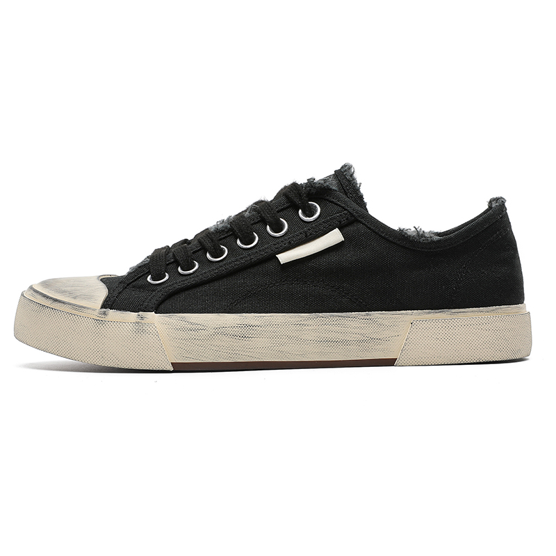 

Кроссовки Distressed Shoes Abrasion Resistant Breathable Low Top Canvas Shoes Men's Grumpy ram, Black