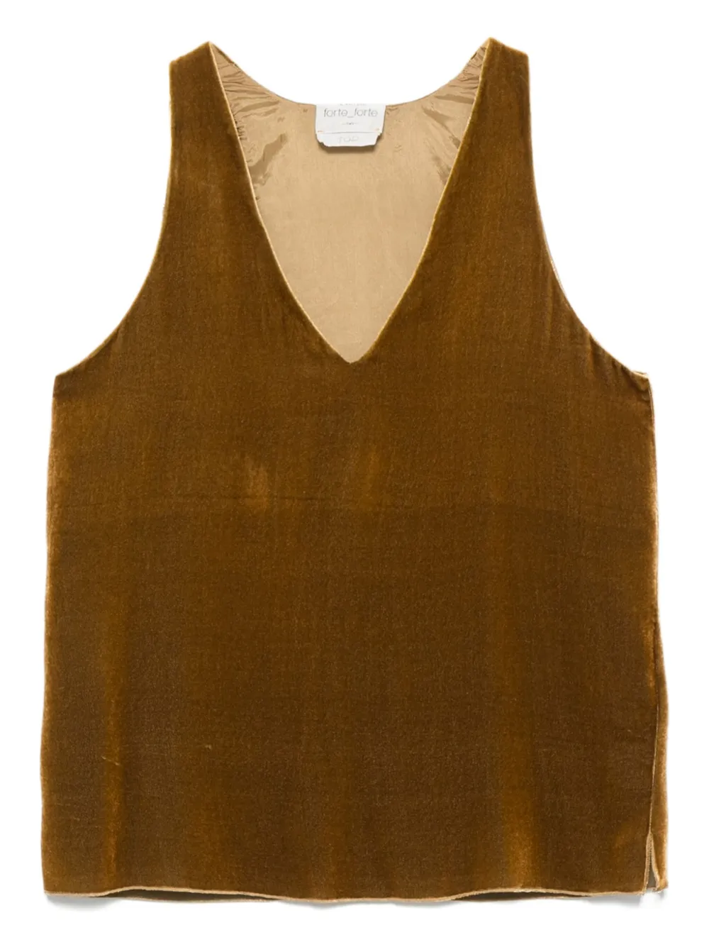 

Бархатный топ с V-образным вырезом Forte Forte, зеленый