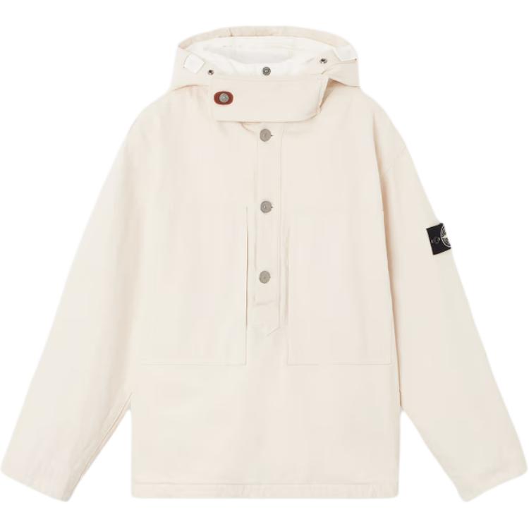 

STONE ISLAND Анорак с капюшоном и нашивкой с логотипом, Ivory