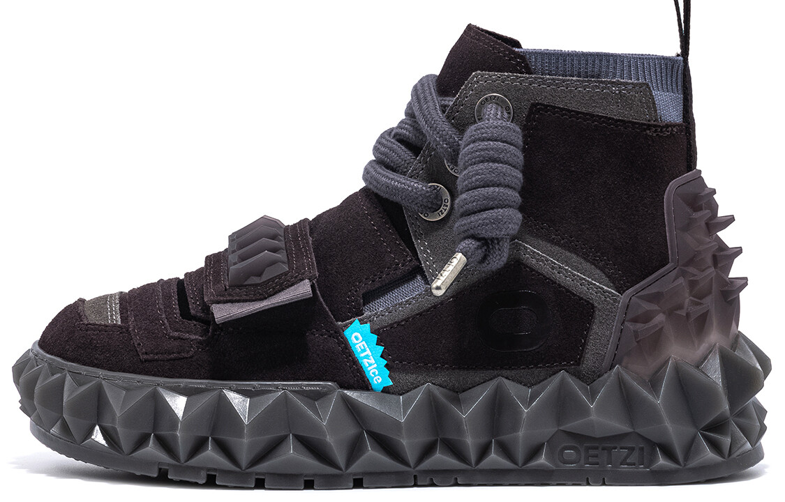 

Кроссовки OETZI Skateboarding Shoes Unisex Mid-top Brown Color Spelled Dark Gray, темно-серый