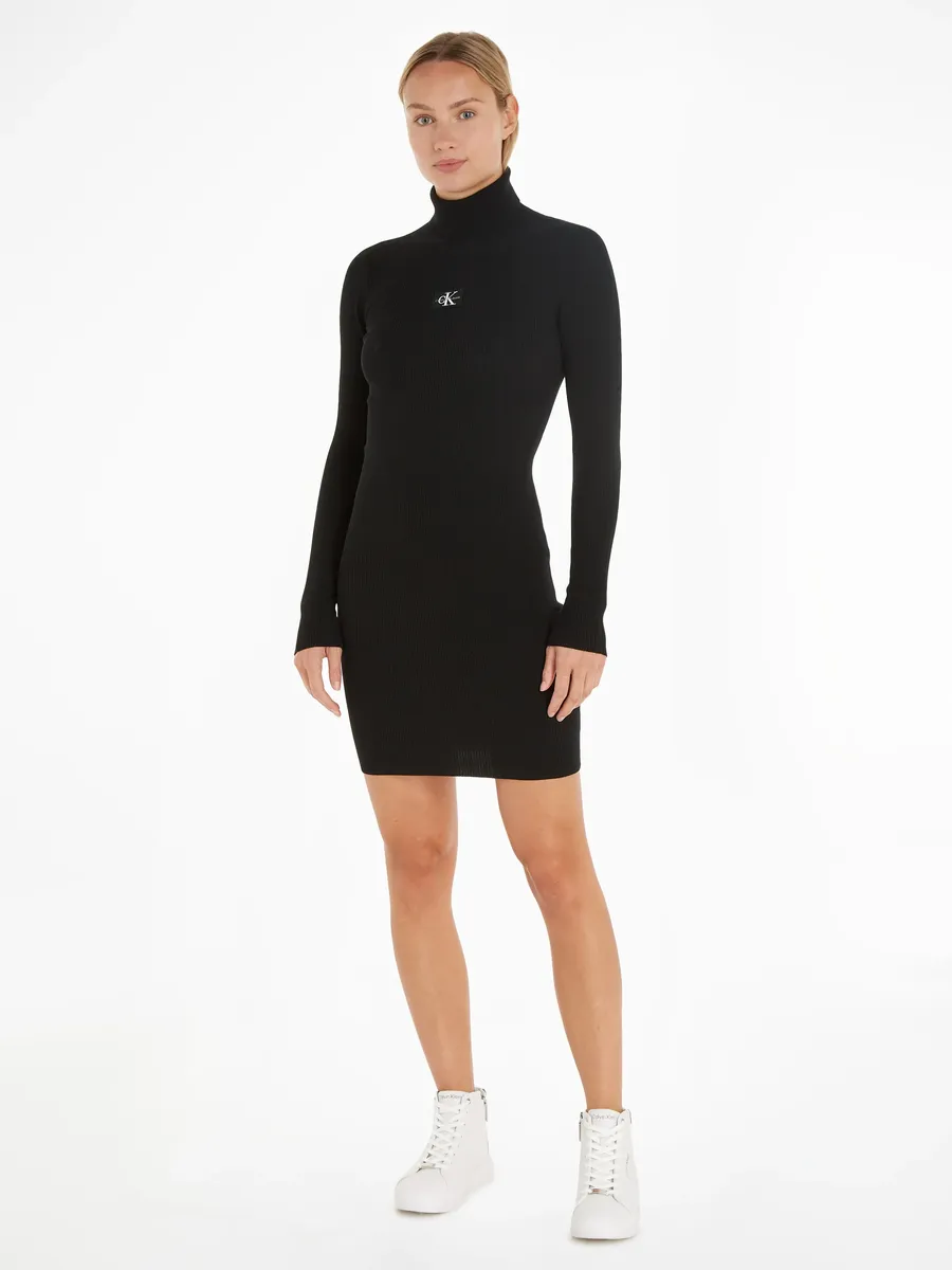 

Трикотажное платье Calvin Klein Jeans "BADGE ROLL NECK SWEATER DRESS", цвет Ck Black