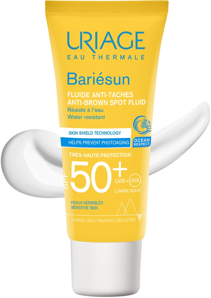 Bariésun anti-brown spot fluid spf 50+ защитный флюид с высокой степенью защиты от солнца Uriage, 40 мл — фото 2