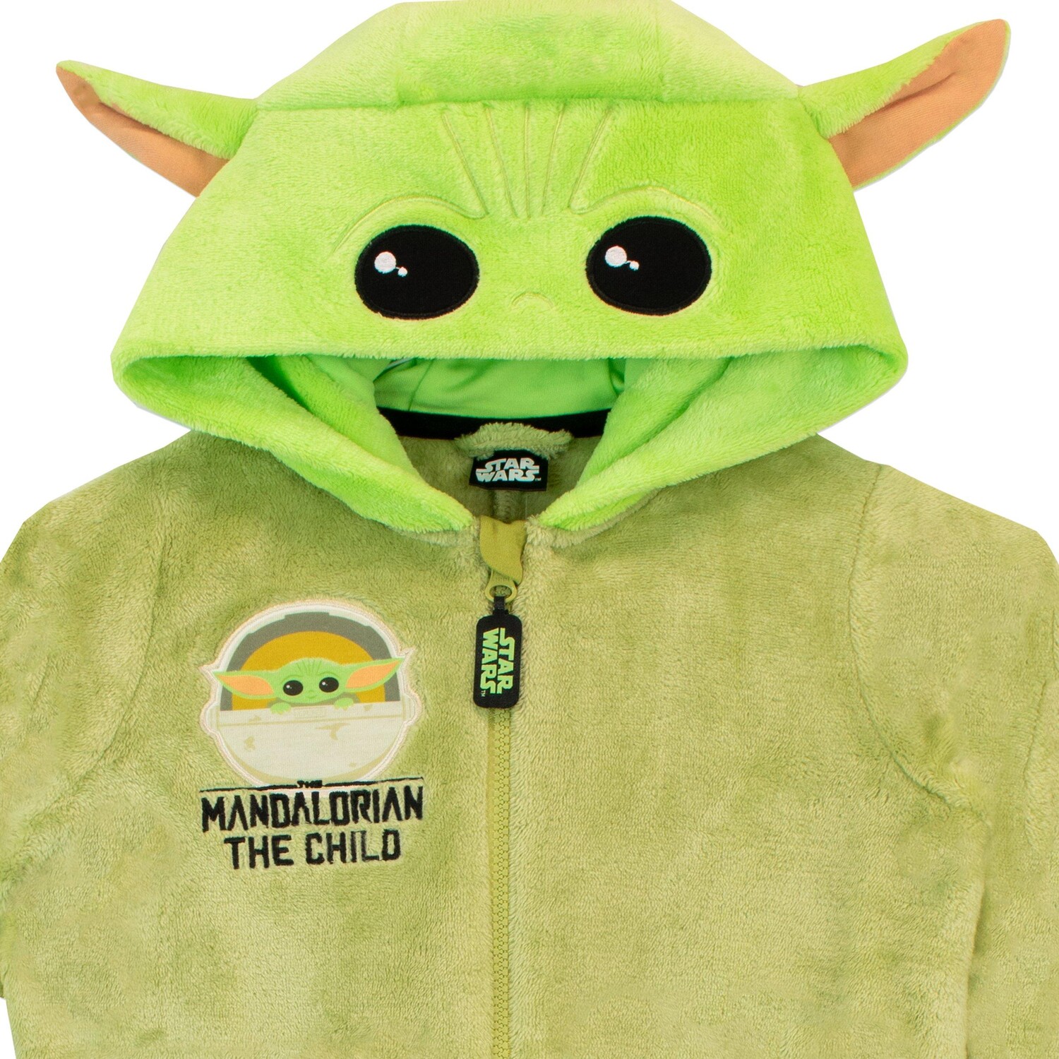 Флисовый комбинезон Baby Yoda «Все в одном» Star Wars, зеленый — фото 3