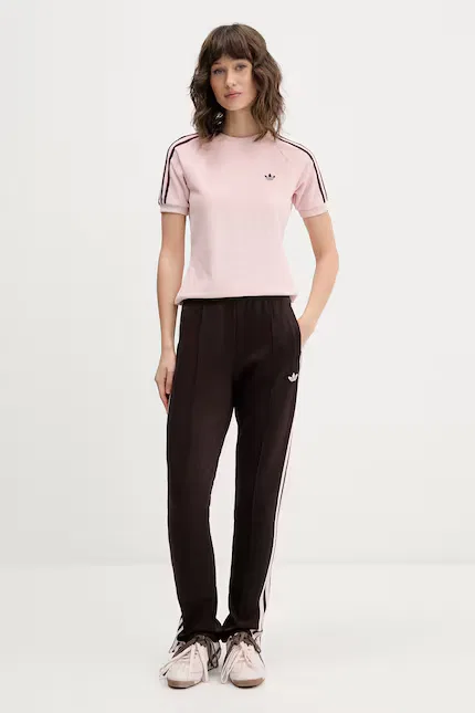 Спортивные штаны из футера Adidas Originals, коричневый — фото 2