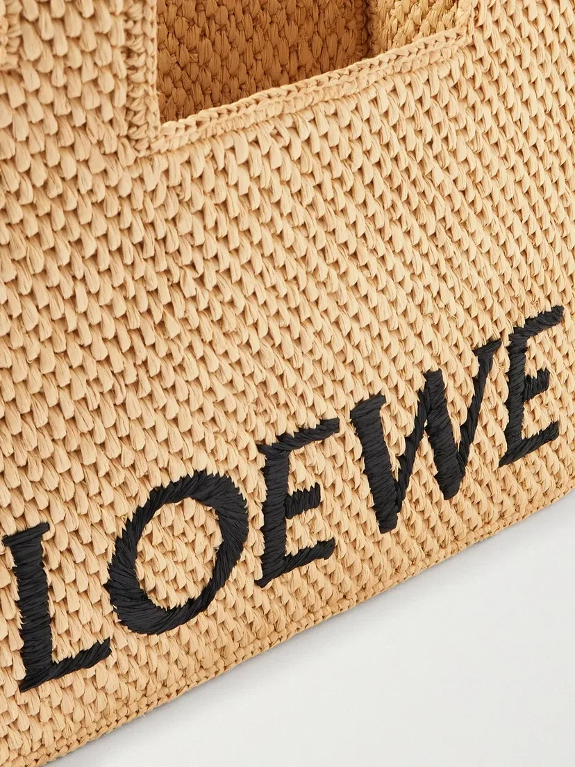 Вышитая рафия-тоут LOEWE + Paula's Ibiza, бежевый — фото 4