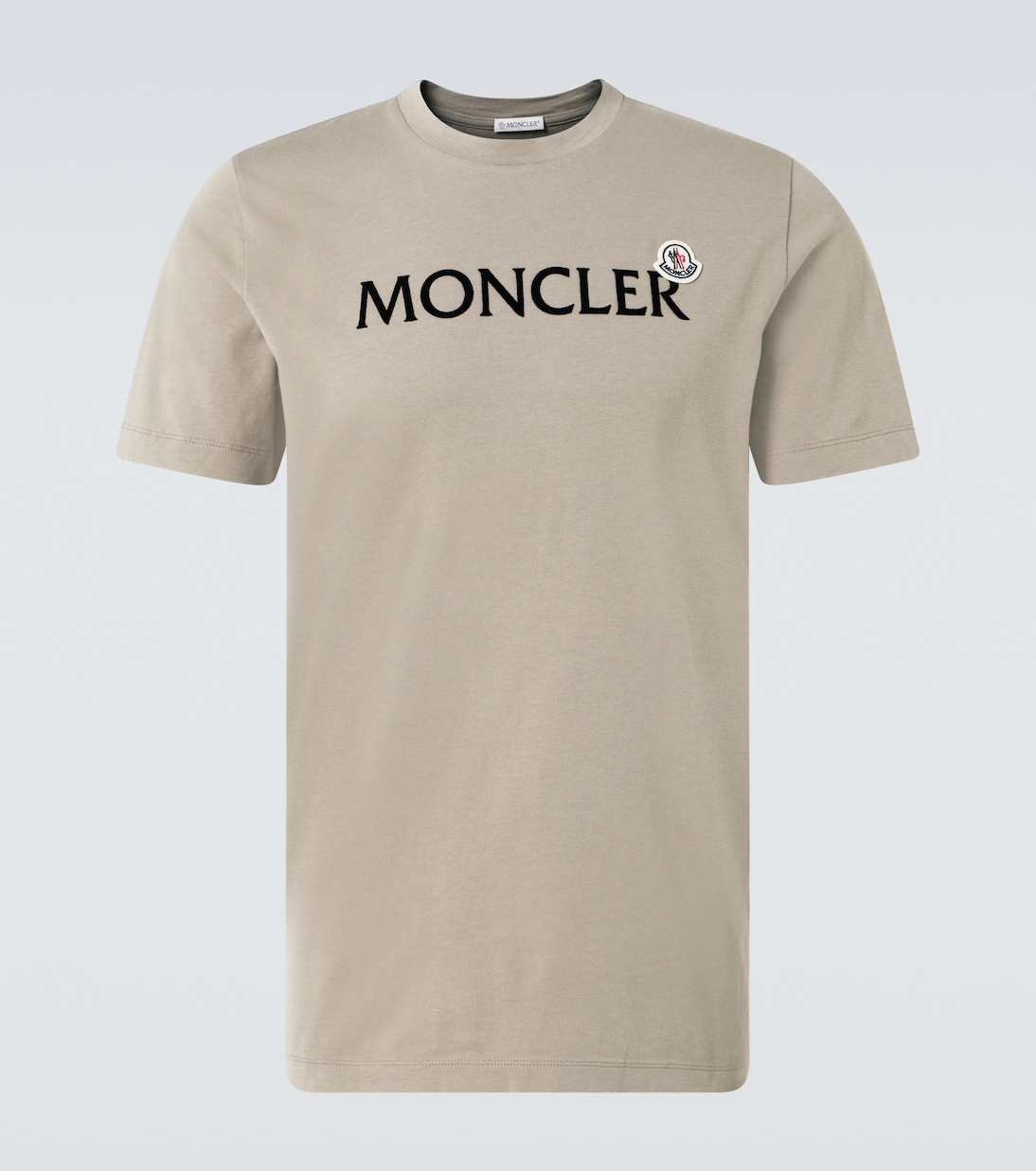 

Футболка из хлопкового джерси с логотипом Moncler, Mud Brown
