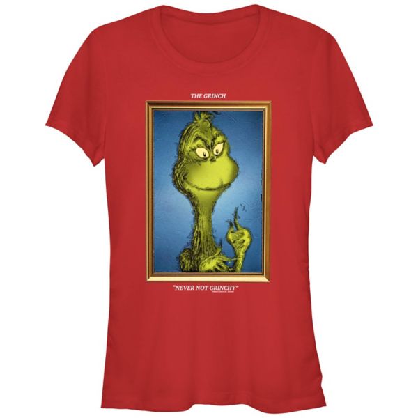 

Детская футболка с принтом Dr Seuss "Никогда не сдавайся" Grinch, красный