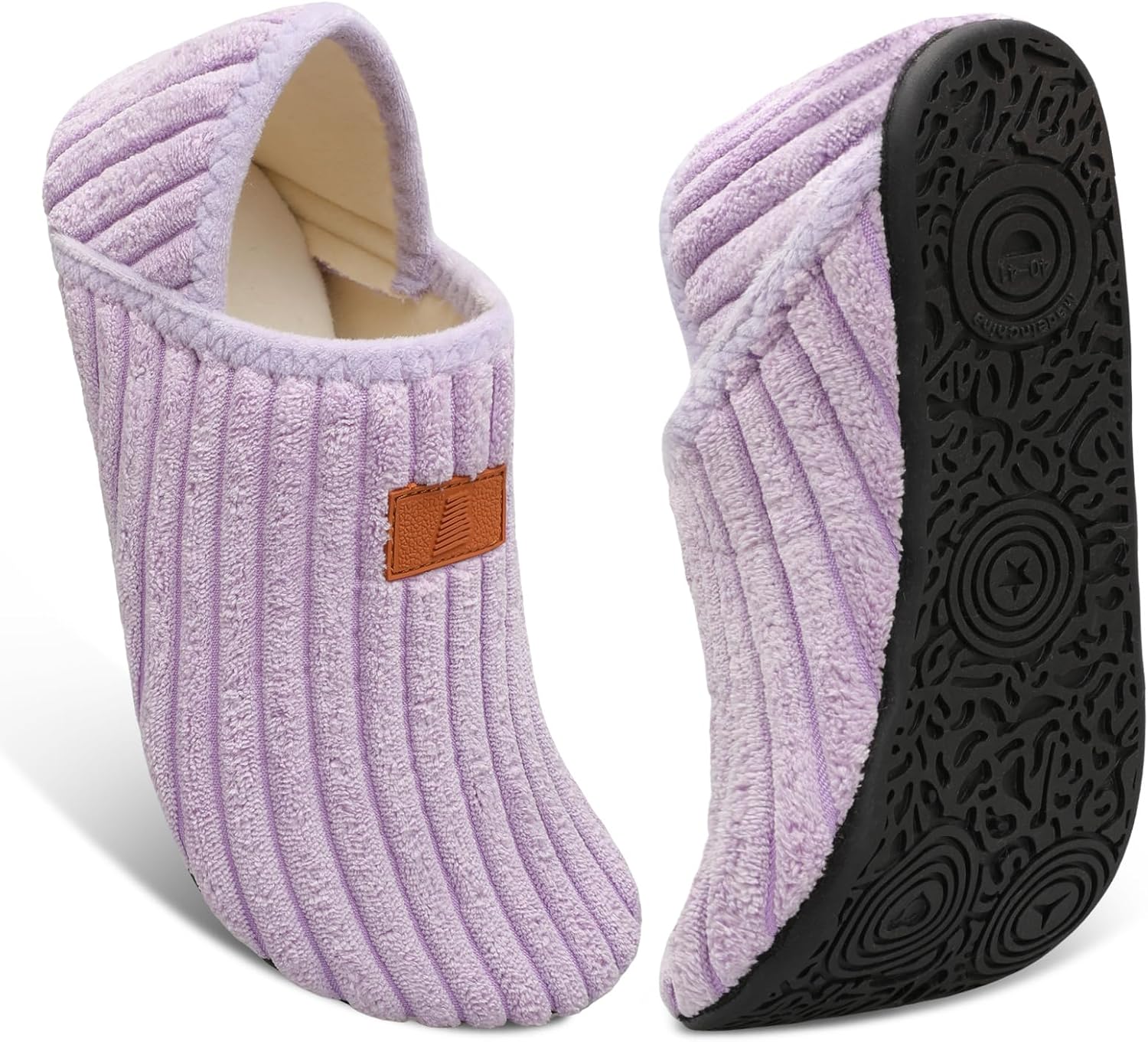 

Женские и мужские тапочки Fires с резиновой подошвой, мягкие и легкие, домашние носочные тапочки для носки дома, нескользящие для использования внутри и снаружи, светло-фиолетовый