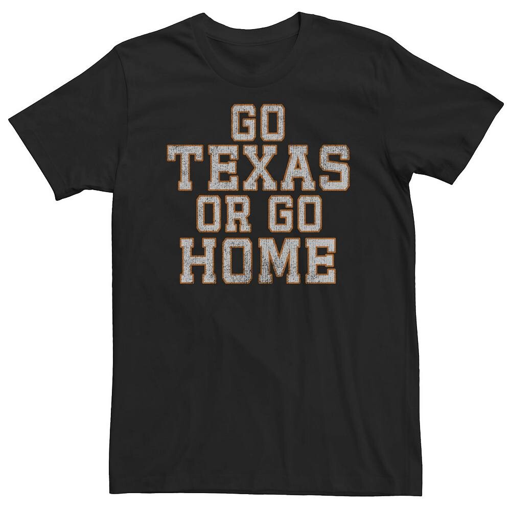 

Футболка с печатными буквами Big & Tall Go Texas Or Go Home Licensed Character, черный