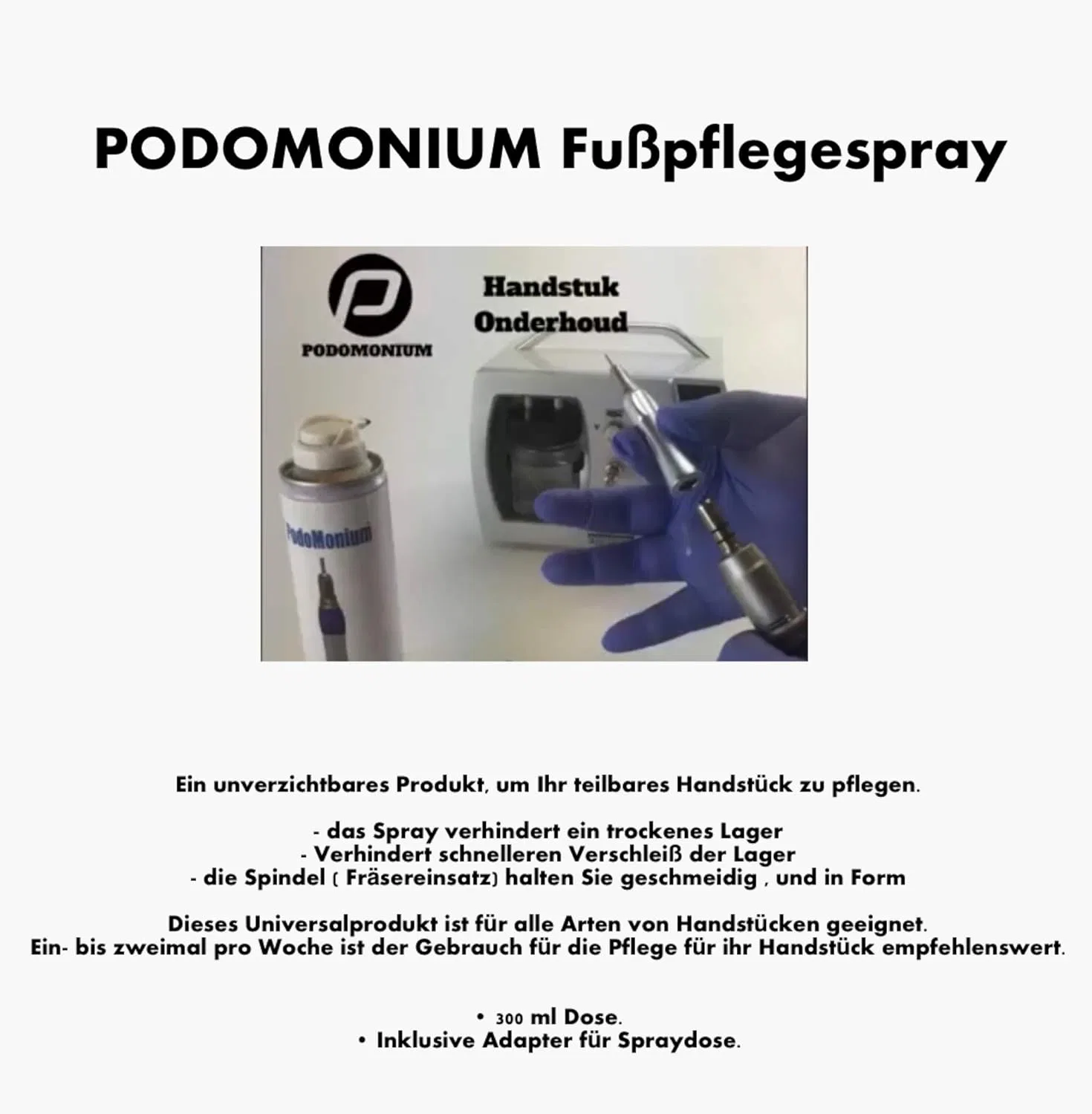 Спрей для ухода за наконечниками PodoMonium Handstückspray