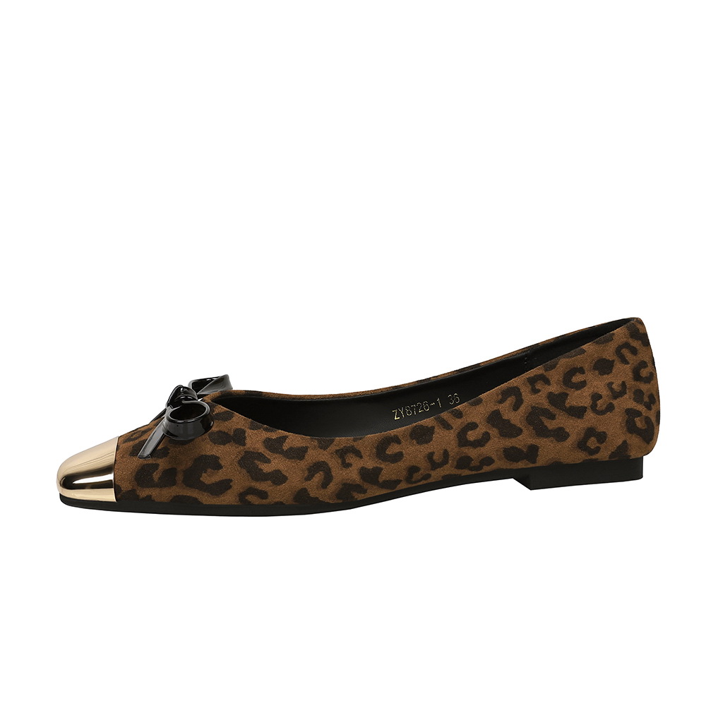 QITUMAUL Женские повседневные туфли-односторонки с леопардовым принтом, цвет Leopard Print[Heel Height 1cm]