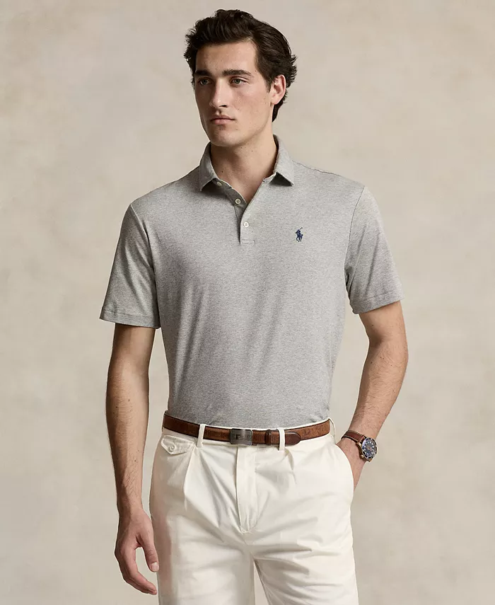 

Мужская классическая поло из мягкого хлопка Polo Ralph Lauren, серый