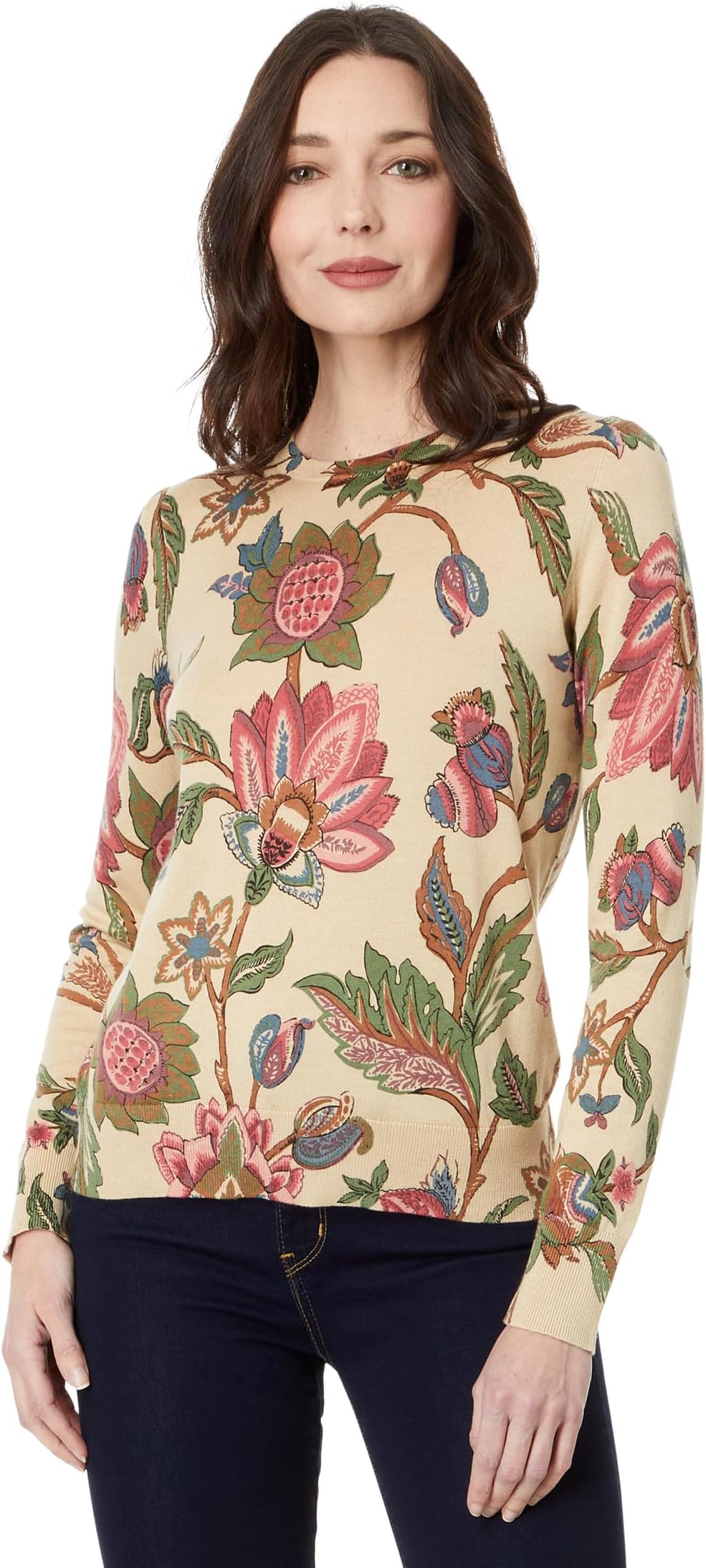 

Свитер Lauren Ralph Lauren Petite Floral Cotton-Blend Sweater, цвет Cream Multi