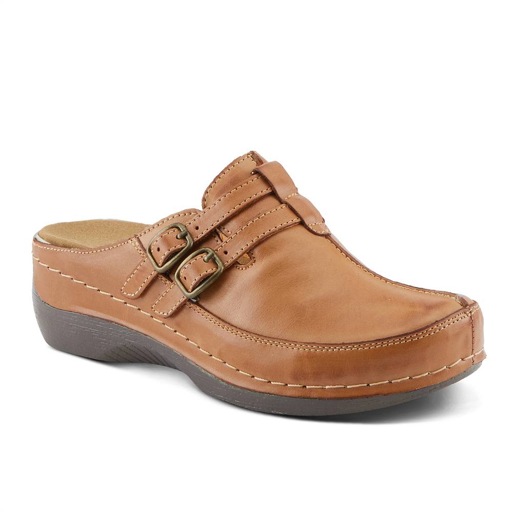 Женские кожаные сабо Spring Step Happy, цвет Medium Brown