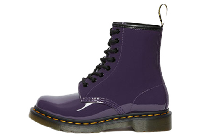 

Ботинки Dr.Martens Lens Patent Leather 8 Martin Boots Black Purple Women's