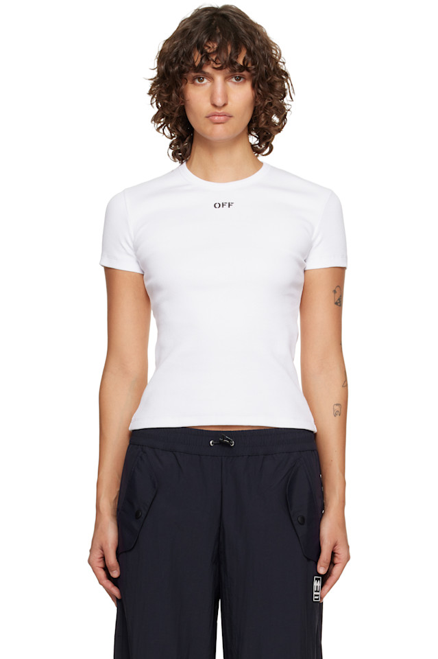 

Футболка базового кроя с оттиском Off stamp Off-White, белый