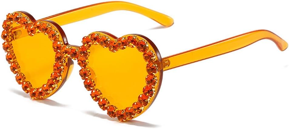 

Винтажные розовые солнцезащитные очки в форме сердца с бриллиантами для женщин, роскошные солнцезащитные очки в стиле ретро, ​​хип-хоп, стильные очки для женщин HYYZZC, Orange