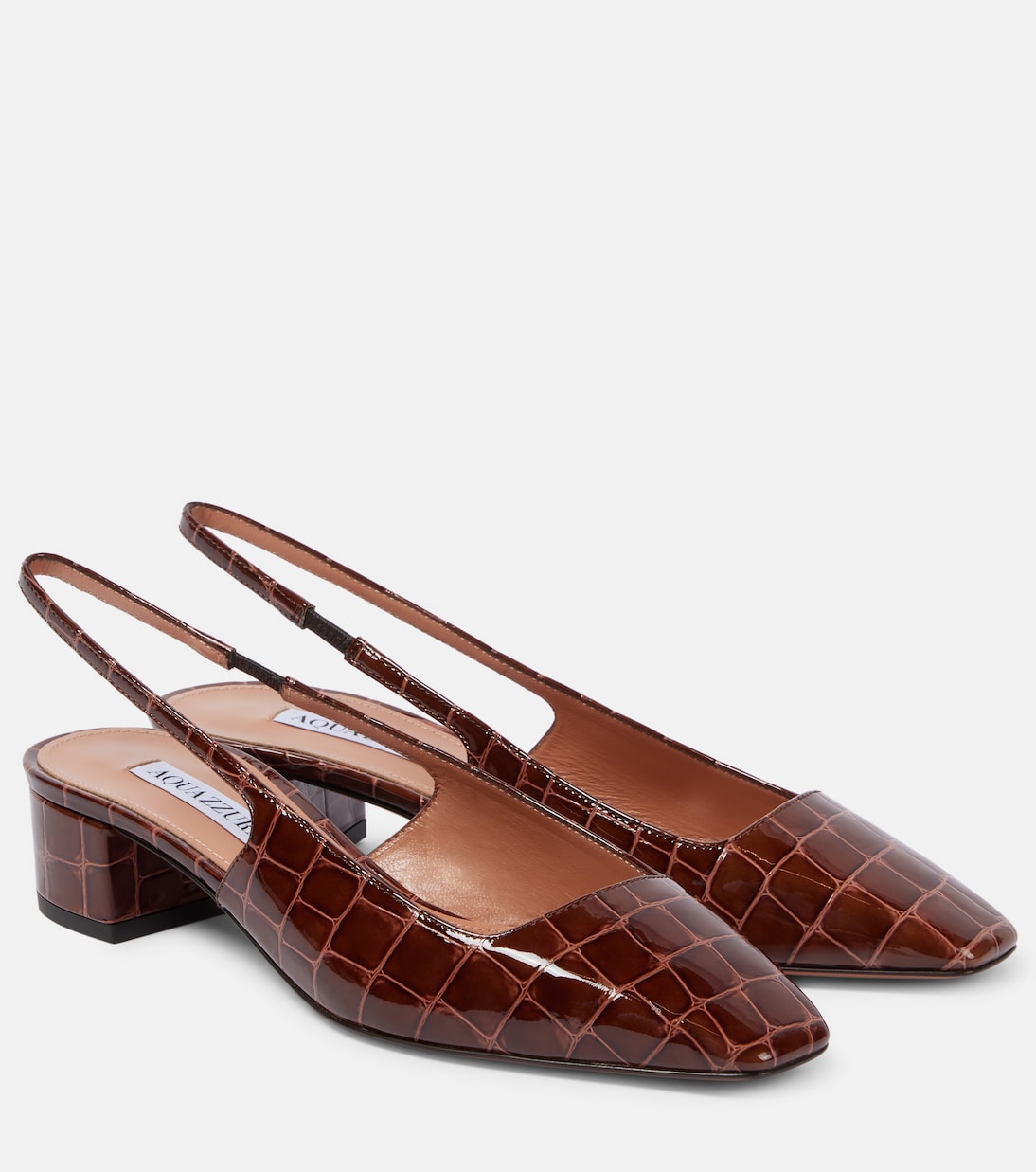 Кожаные туфли-лодочки Ginza 35 с открытой пяткой Aquazzura, Espresso