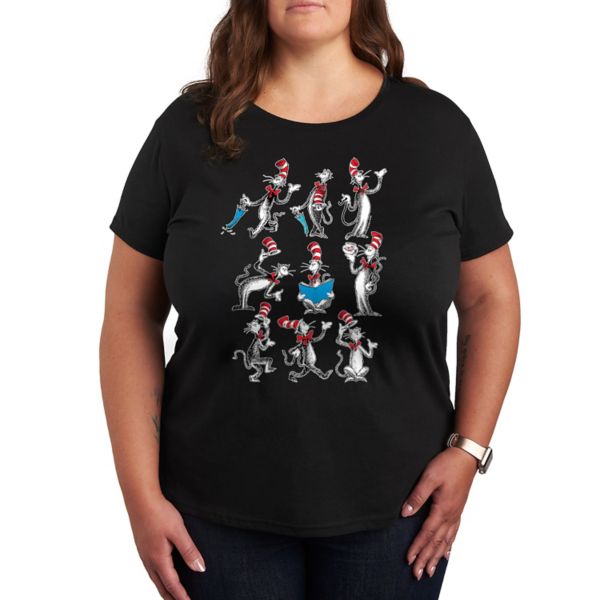 

Футболка с принтом в сетку и котом в шляпе Dr Seuss Licensed Character, черный