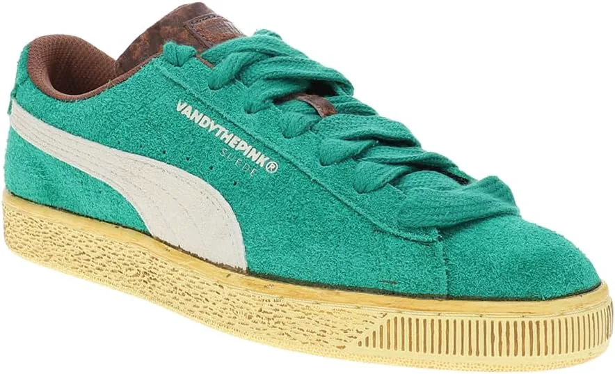 Мужские замшевые кроссовки PUMA Vandythepink на шнуровке, повседневные - зеленые, зеленый — фото 2