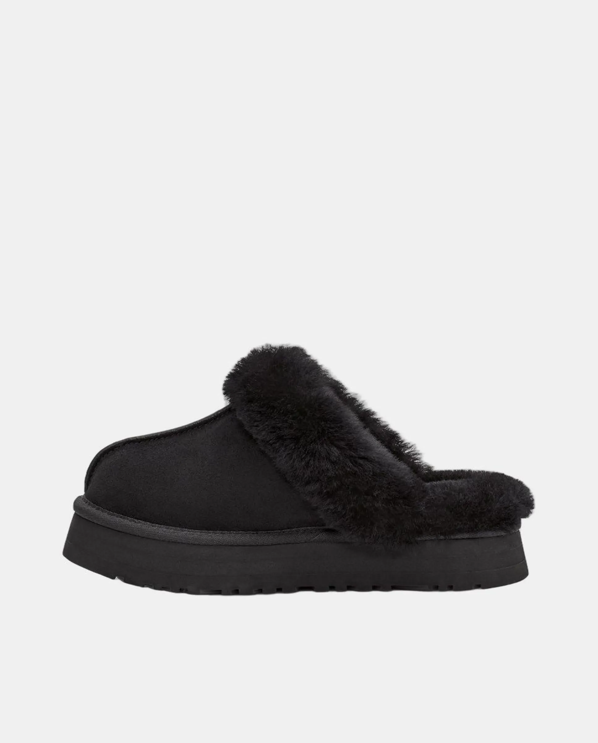 Женские тапочки DISQUETTE из кожи и меха Ugg, черный — фото 2