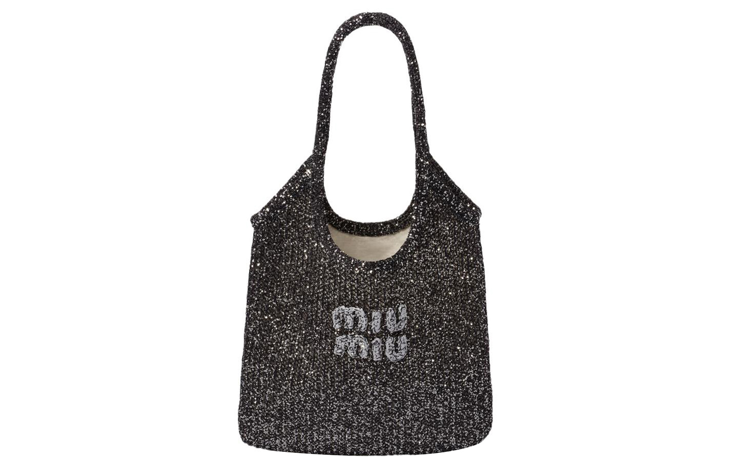 

MIU MIU Женская черная сумочка из стразовой сетки