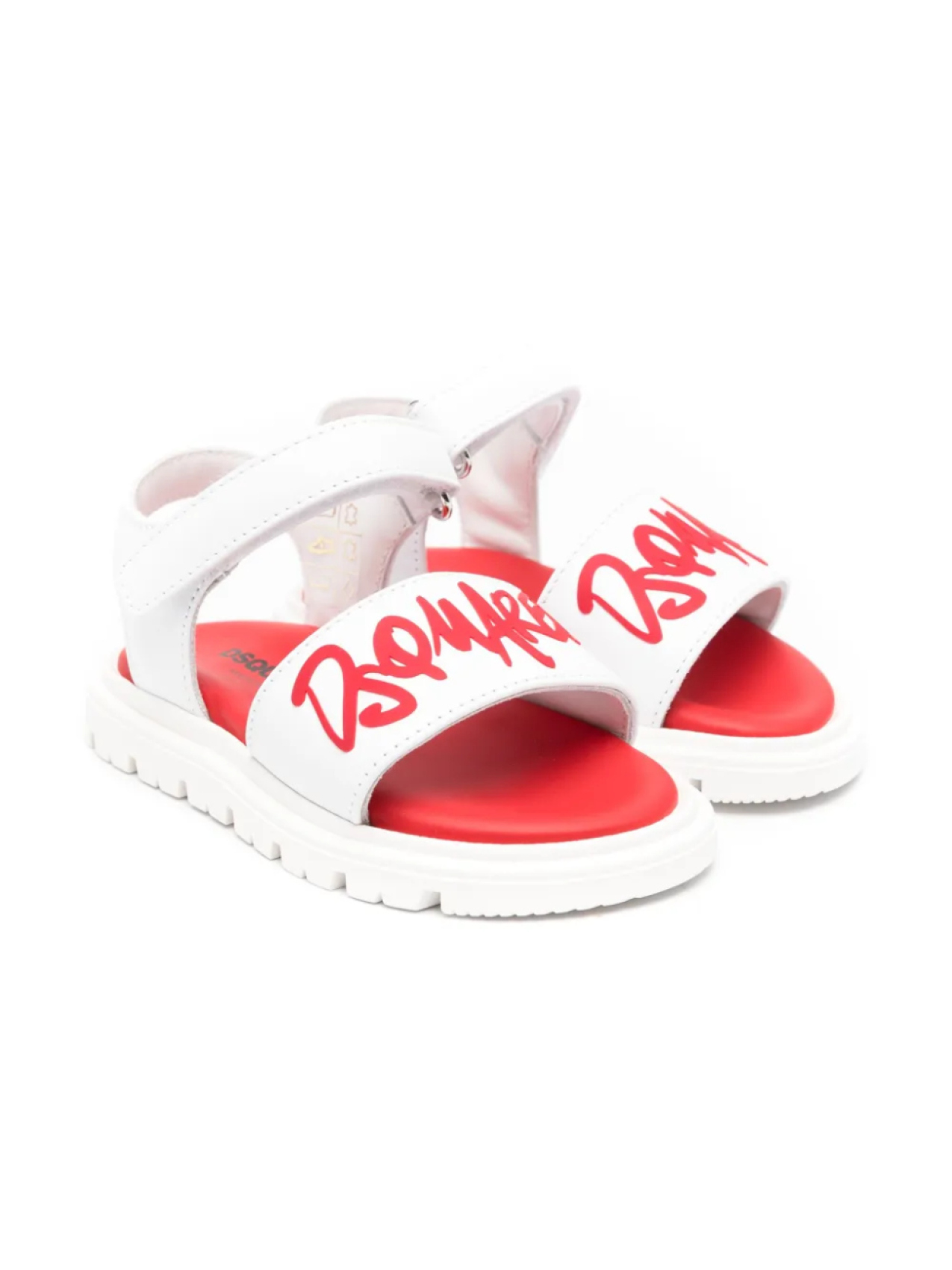 

Сандалии DSQUARED2 KIDS с прорезиненным логотипом, белый