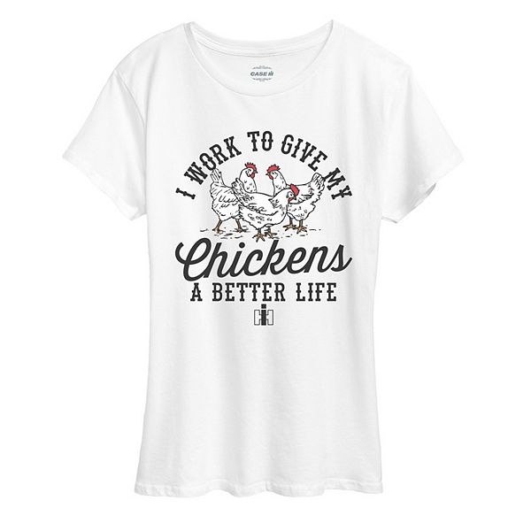 

Футболка с принтом Women's case ih i work to give my chickens a better life Licensed Character, White