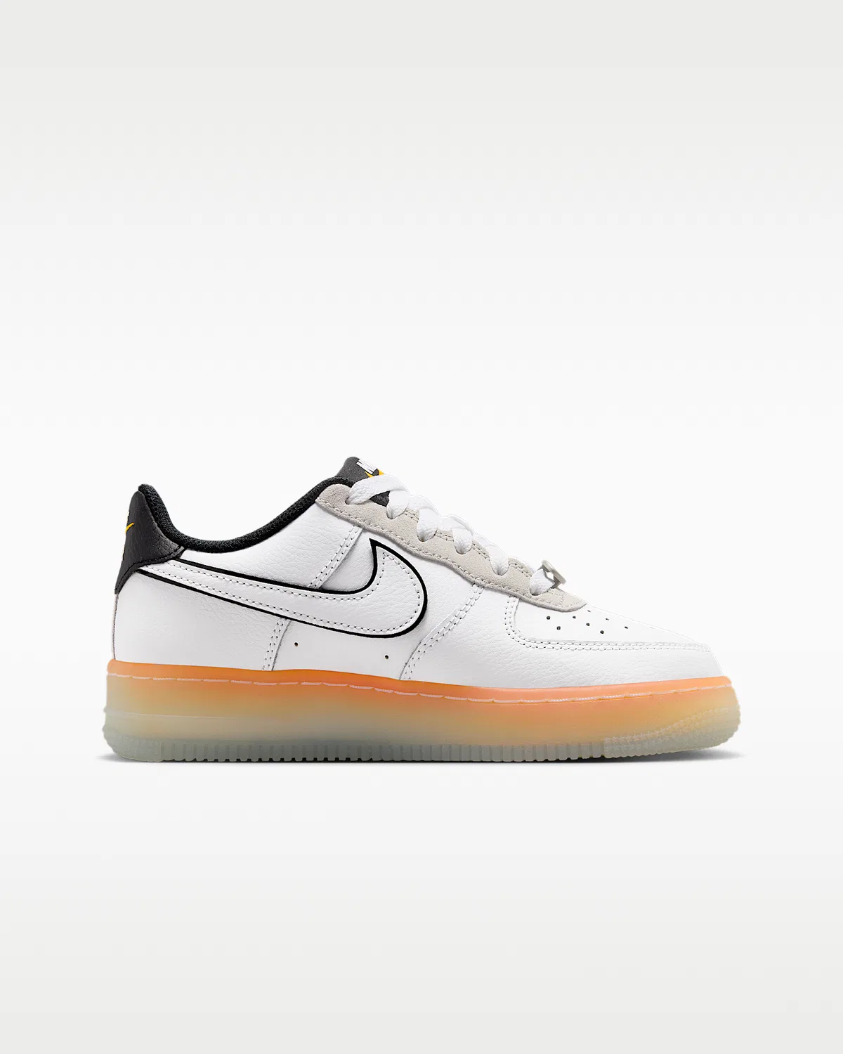 Детские кроссовки Nike Air Force 1, White/Black/Orange Peel/White — фото 3