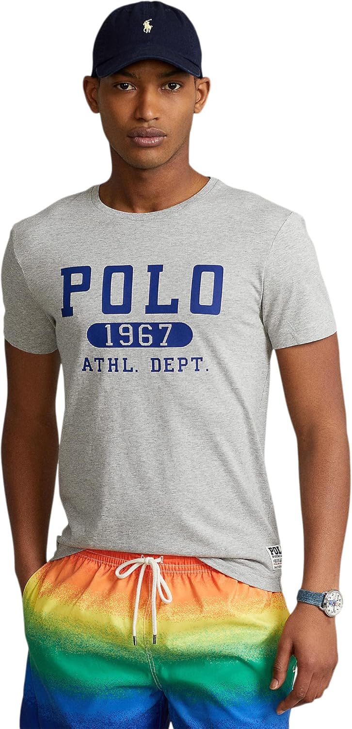 

POLO RALPH LAUREN Мужская футболка-поло с классическим кроем и большим пони, Andover Heather-Royal