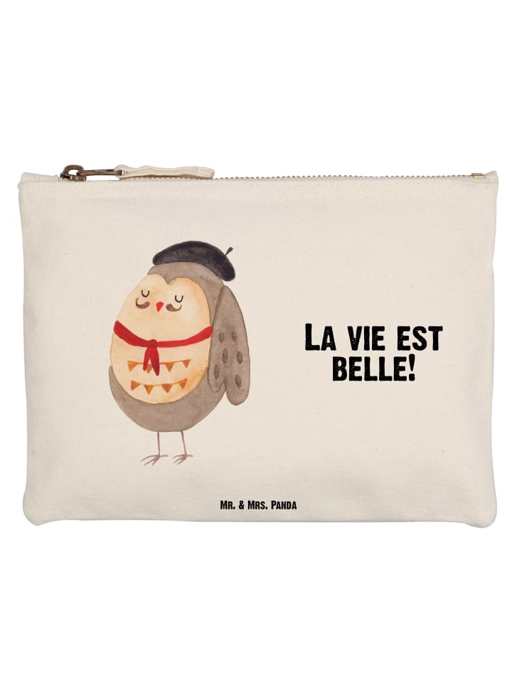 

Mr. & Mrs. Panda Народный пенал с изображением совы, Франция, с надписью белым цветом