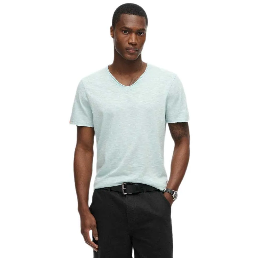 

Футболка с коротким рукавом Superdry Raw Edge Slub V, синий