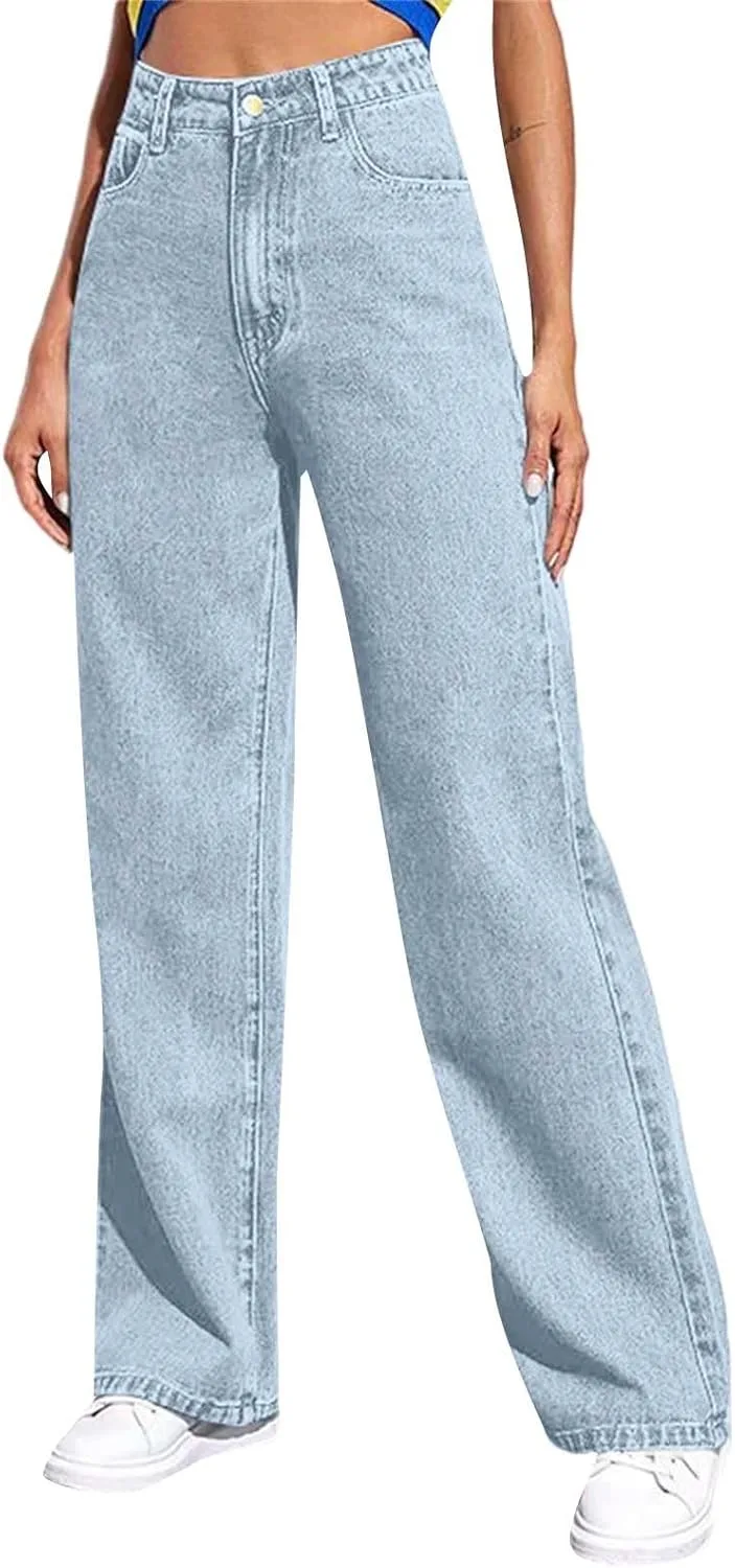 

Джинсы для женщин Barrel Baggy Boyfriend High Waisted Wide Leg Stretchy Plus Size Y2k