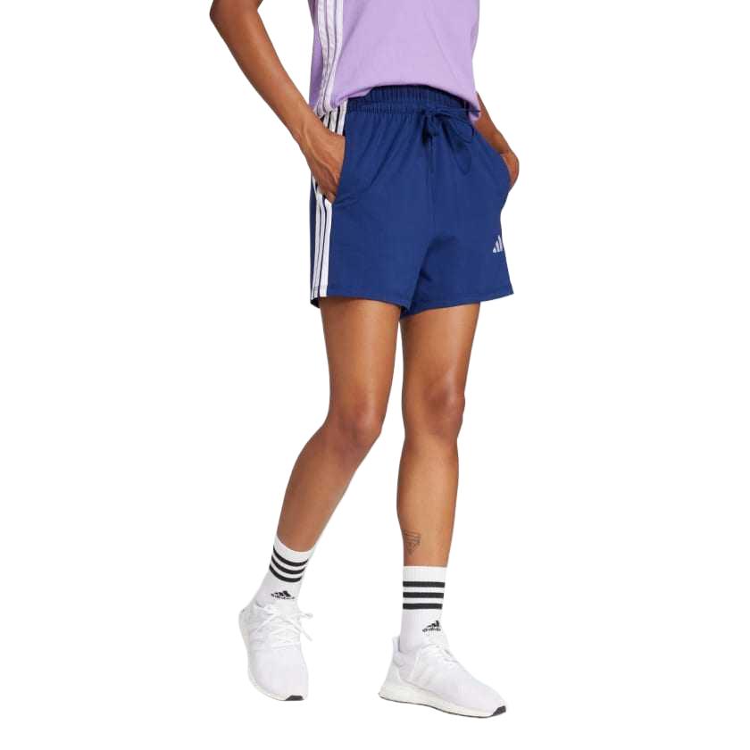 Спортивные шорты (WMNS) adidas Essentials 3-Stripes Cotton Shorts 'Blue', синий — фото 4