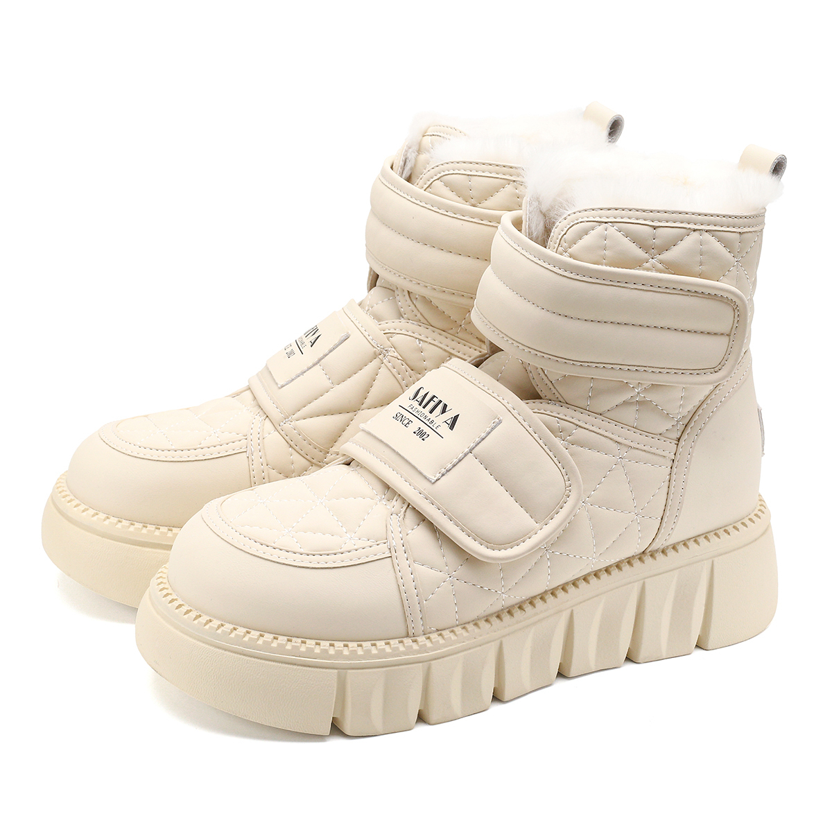 SAFIYA Женские короткие зимние сапоги бежевые, цвет Beige