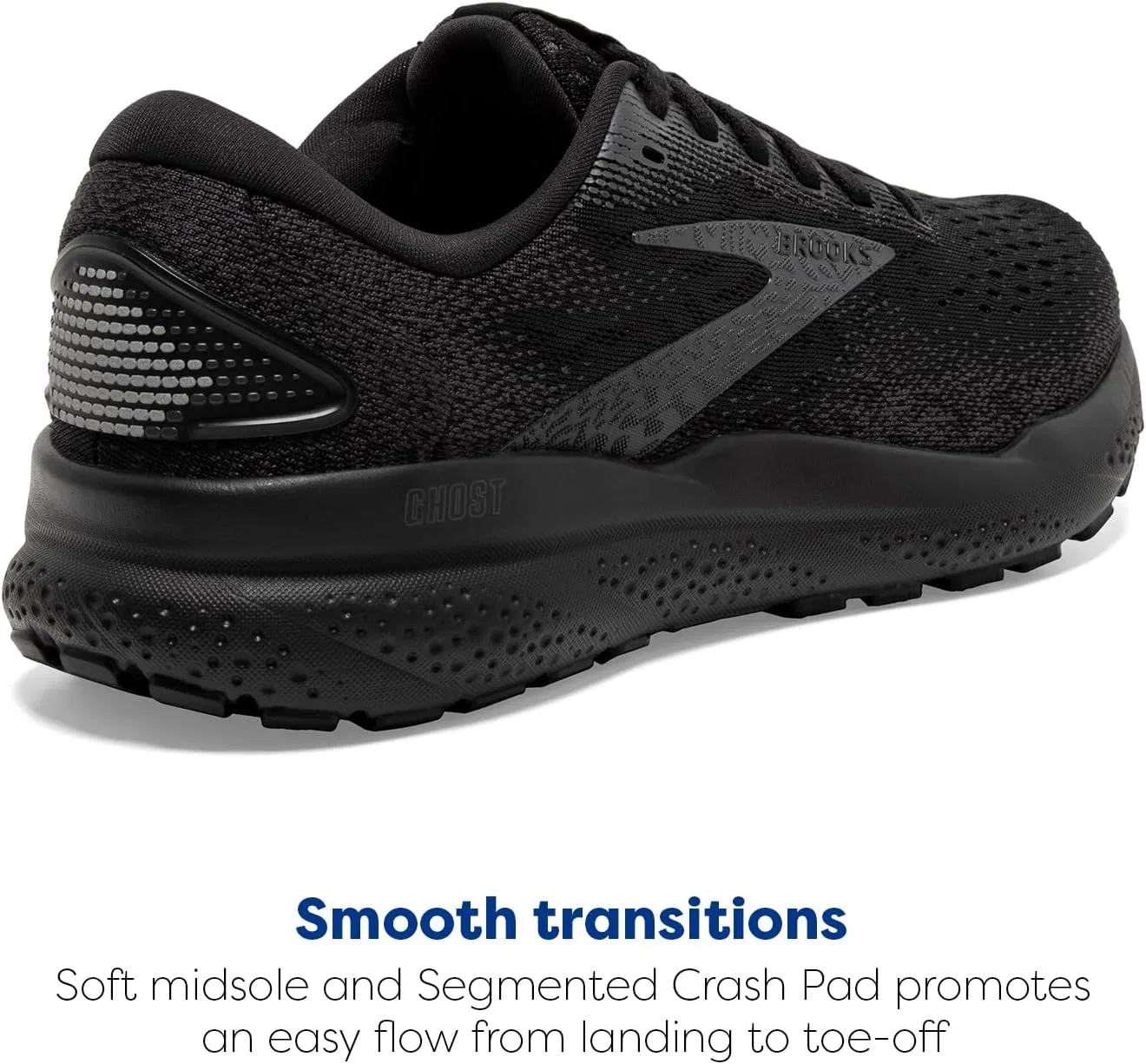 Мужские беговые кроссовки Brooks Ghost 16 нейтрального цвета, Black Ebony — фото 3