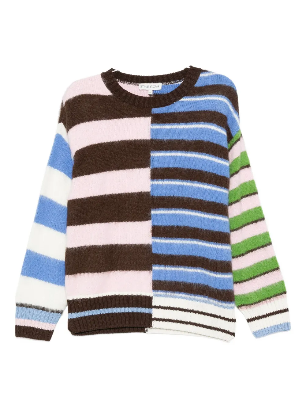 

Свитер в полоску с круглым вырезом Stine Goya, коричневый