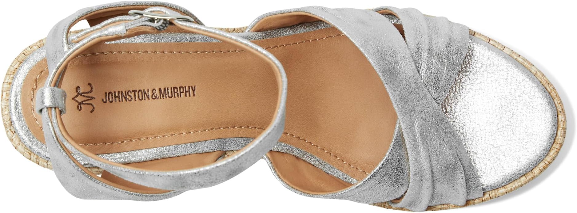 Туфли Johnston & Murphy Marcia Cross-Band Sandal, цвет Silver Metallic — фото 2