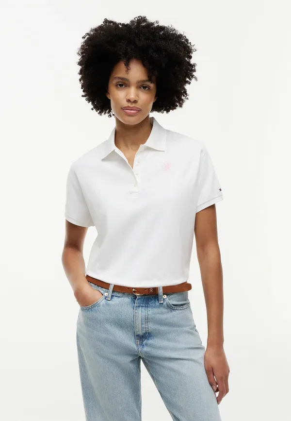 Футболка поло Tommy Hilfiger Th Script Modern Ss, цвет экрю