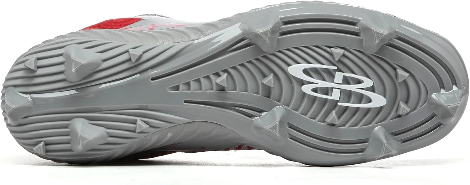 Футбольные бутсы Boombah Men's Impulse PureKnit Molded - различные цвета - разные размеры, серый/красный — фото 2