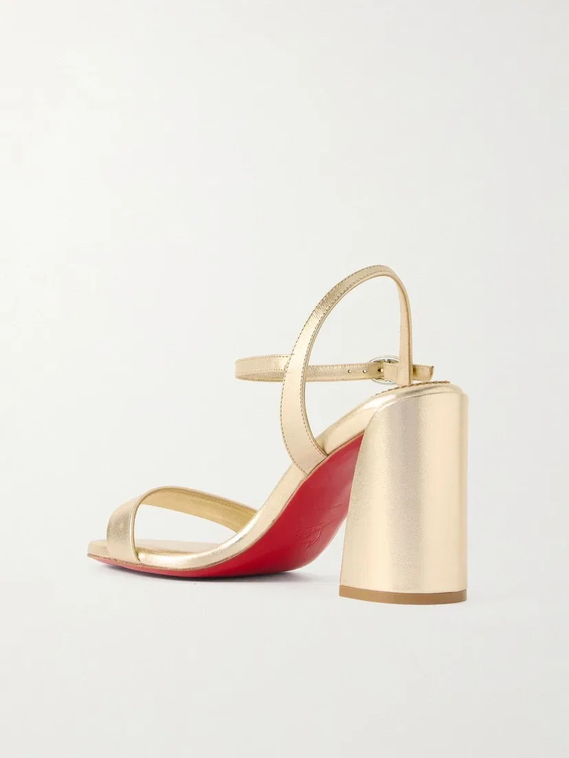Сандалии Miss Jane 85 из металлизированной кожи Christian Louboutin, золотой — фото 3