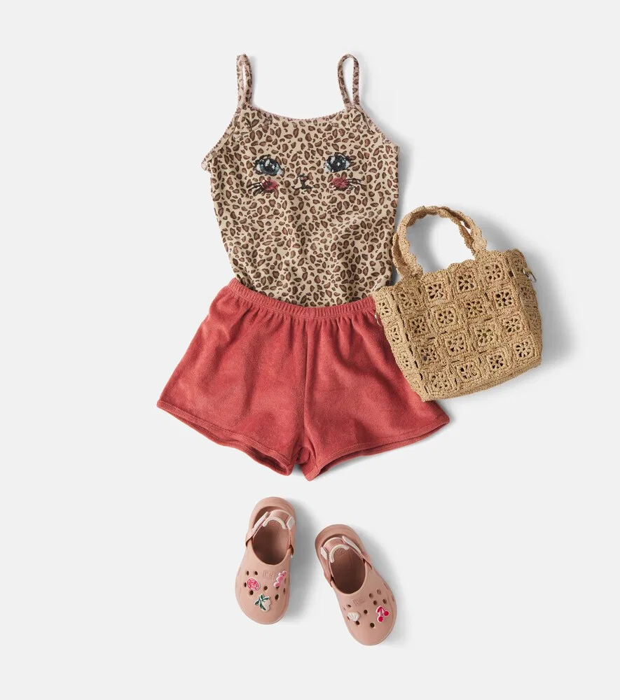 Купальник Kitty с леопардовым принтом и пайетками Konges Sløjd, коричневый — фото 2