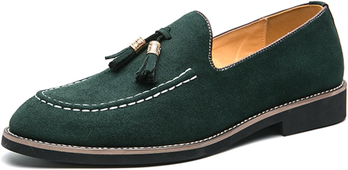 

Мужские лоферы Abborora, классические туфли без шнурков с кисточками, для смокинга и костюма, зеленый